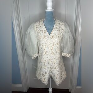 White and Tan Romper